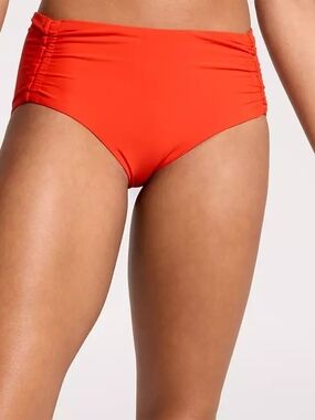Calia High-Waist Ruched Bikini Bottoms in Fresh Red Size Large NWT